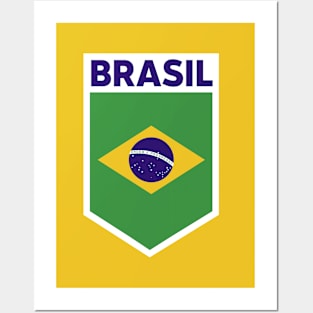 Brazil Flag Emblem Posters and Art